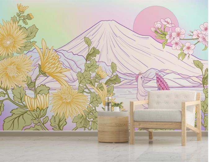 3D Pink Landscape Wall Mural Wallpaper 130- Jess Art Decoration