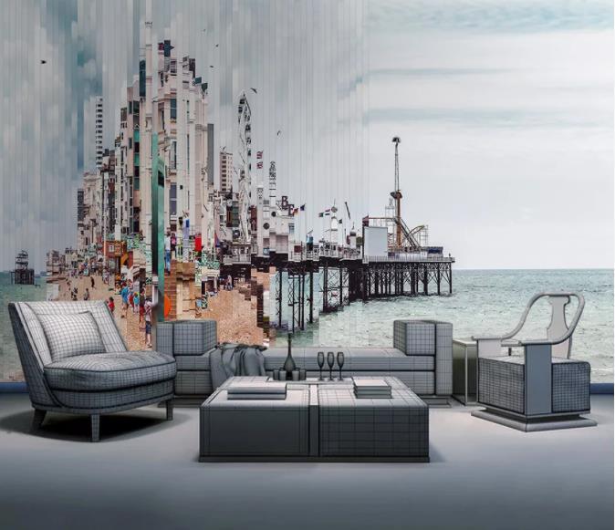 3D Hand Drawn City Pattern Wall Mural Wallpaper 186- Jess Art Decoration