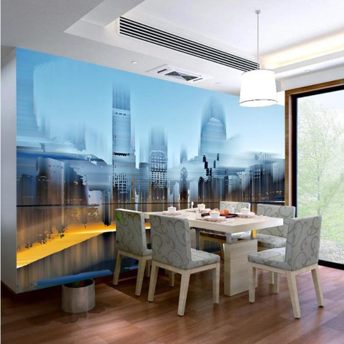 3D Blue City Building Wall Mural Wallpaper 198- Jess Art Decoration