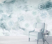 3D Hand Painted Grey Dandelion Wall Mural Wallpaper 30- Jess Art Decoration