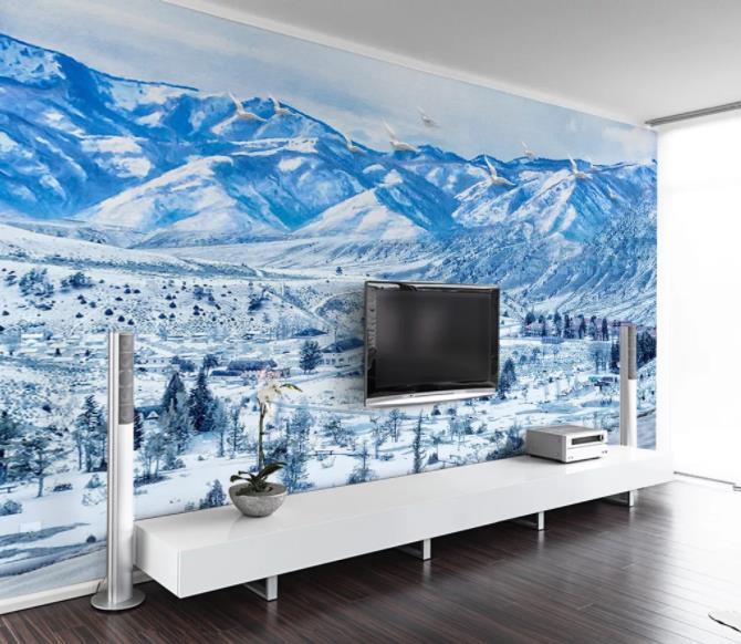 3D Snow Mountain Scenery Wall Mural Wallpaper 219- Jess Art Decoration