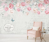 3D Hand Painted Pink Rose Wall Mural Wallpaper 60- Jess Art Decoration