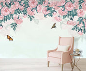 3D Hand Painted Pink Flowers Wall Mural Wallpaper 29- Jess Art Decoration
