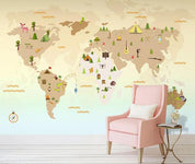 3D Brown World Map Wall Mural Wallpaper 16- Jess Art Decoration