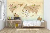 3D Brown World Map Wall Mural Wallpaper 16- Jess Art Decoration