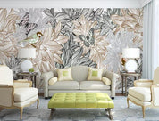 3D Hand Painted Grey Flowers Wall Mural Wallpaper 7- Jess Art Decoration