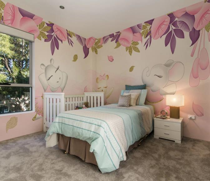 3D Cartoon Rabbit Flower Pink Wall Mural Wallpaper 238- Jess Art Decoration
