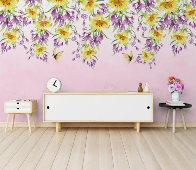 3D Hand Painted Yellow Flowers Wall Mural Wallpaper 240- Jess Art Decoration