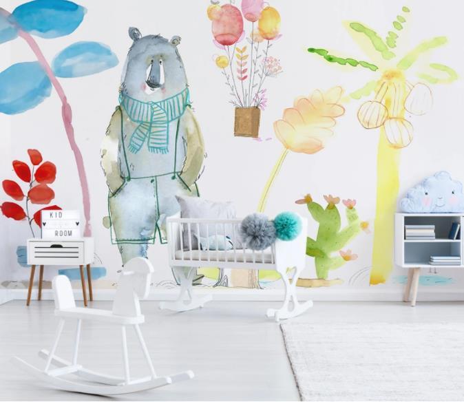 3D Cartoon Hand Drawn Animals Wall Mural Wallpaper 268- Jess Art Decoration