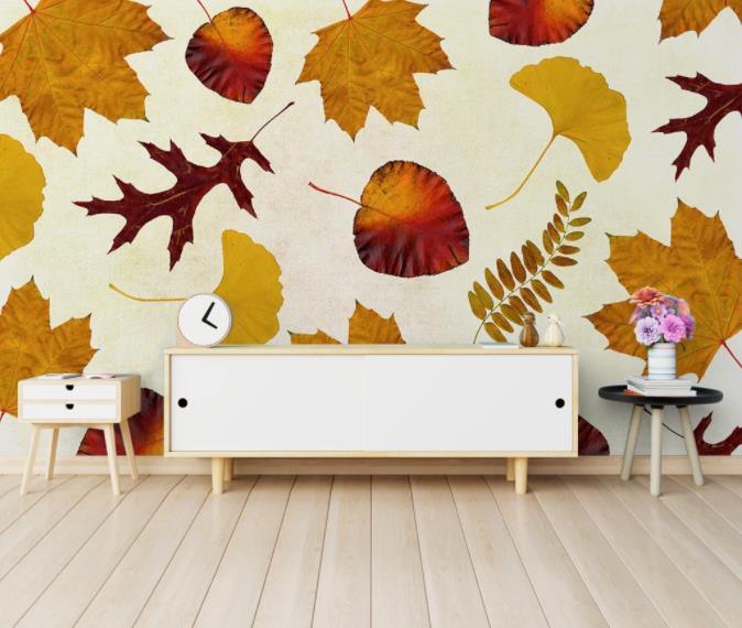 3D Hand Painted Leaves Wall Mural Wallpaper 285- Jess Art Decoration