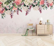3D Hand Painted Pink Flowers Wall Mural Wallpaper 12- Jess Art Decoration