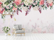 3D Hand Painted Pink Flowers Wall Mural Wallpaper 12- Jess Art Decoration