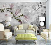 3D Hand Painted Flower White Wall Mural Wallpaper 57- Jess Art Decoration