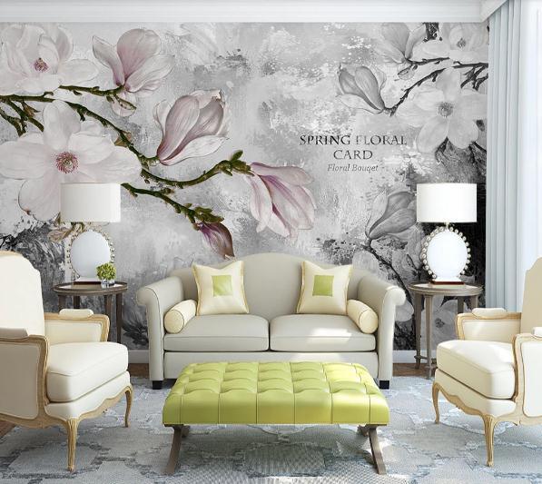 3D Hand Painted Flower White Wall Mural Wallpaper 57- Jess Art Decoration