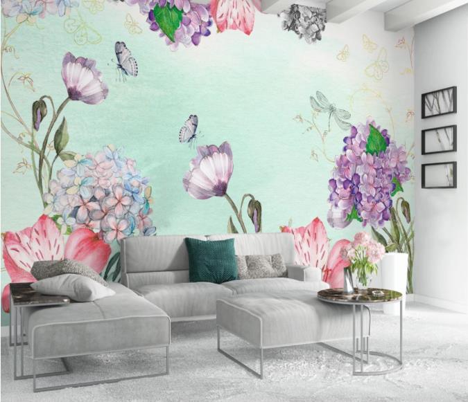 3D Hand Painted Flowers Wall Mural Wallpaper 48- Jess Art Decoration