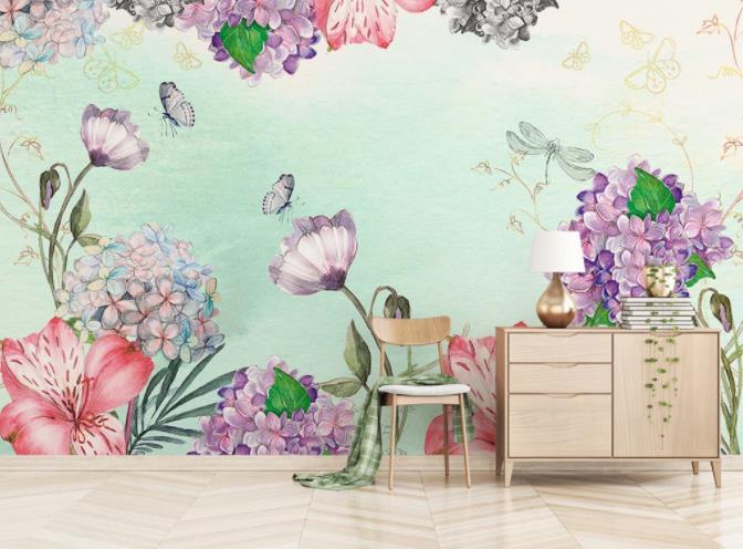 3D Hand Painted Flowers Wall Mural Wallpaper 48- Jess Art Decoration