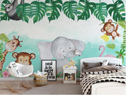 3D Hand Painted Leaf Animals Wall Mural Wallpaper 52- Jess Art Decoration
