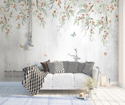 3D Hand Painted Elk Leaves Wall Mural Wallpaper 31- Jess Art Decoration