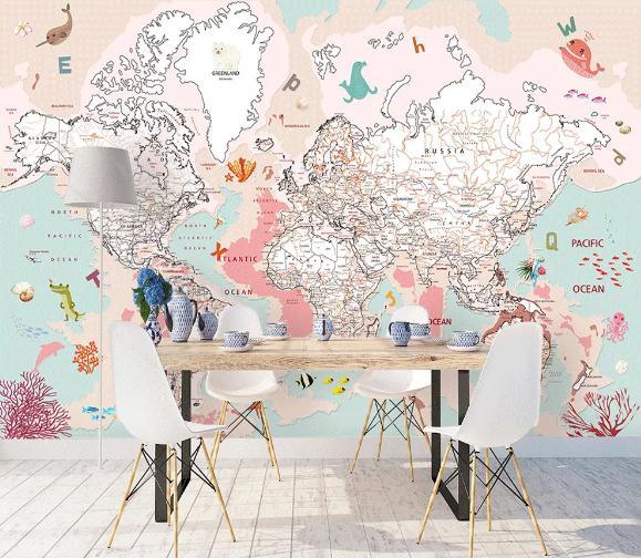 3D World Map Wall Mural Wallpaper 22- Jess Art Decoration