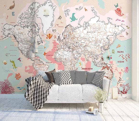 3D World Map Wall Mural Wallpaper 22- Jess Art Decoration