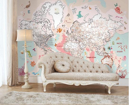 3D World Map Wall Mural Wallpaper 22- Jess Art Decoration
