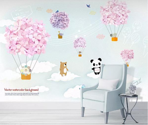 3D Cartoon Flower Balloon Wall Mural Wallpaper 45- Jess Art Decoration