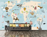 3D Hand Drawn World Map Wall Mural Wallpaper 235- Jess Art Decoration
