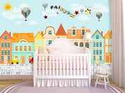 3D Cartoon House Balloon Wall Mural Wallpaper 5- Jess Art Decoration