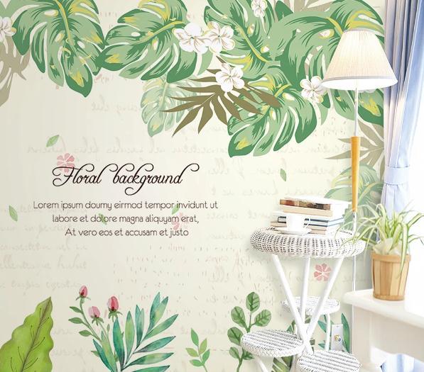 3D Hand Painted Green Leaves Wall Mural Wallpaper 43- Jess Art Decoration