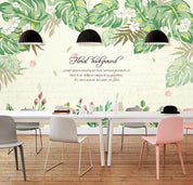 3D Hand Painted Green Leaves Wall Mural Wallpaper 43- Jess Art Decoration