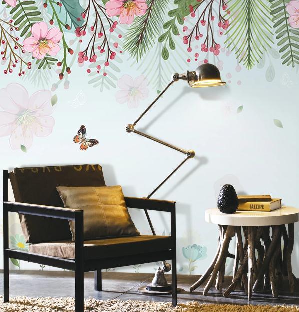 3D Hand Painted Flowers Leaves Wall Mural Wallpaper 251- Jess Art Decoration