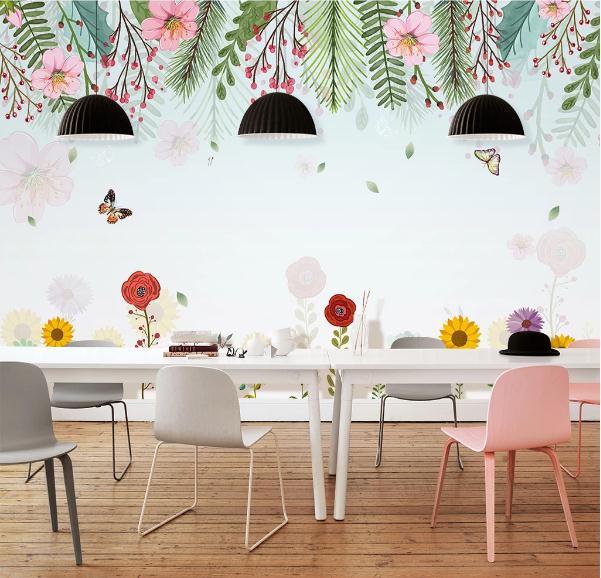 3D Hand Painted Flowers Leaves Wall Mural Wallpaper 251- Jess Art Decoration