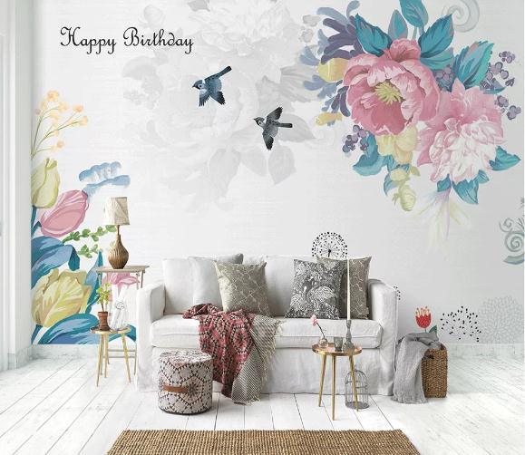 3D Hand Painted Flowers Wall Mural Wallpaper 237- Jess Art Decoration