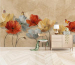 3D Hand Painted Vintage Flowers Wall Mural Wallpaper 55- Jess Art Decoration