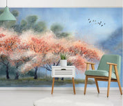 3D Hand Painted Pink Tree Wall Mural Wallpaper 62- Jess Art Decoration