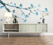 3D Hand Painted Blue Ginkgo Leaf Wall Mural Wallpaper 82- Jess Art Decoration