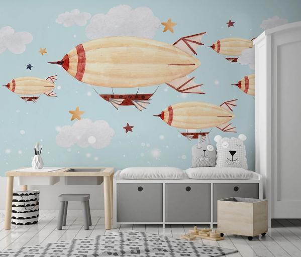 3D Cartoon Blue Sky balloon Wall Mural Wallpaper 24- Jess Art Decoration