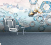 3D Blue Geometry Wall Mural Wallpaper 161- Jess Art Decoration