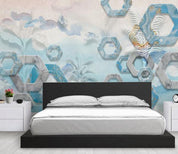 3D Blue Geometry Wall Mural Wallpaper 161- Jess Art Decoration