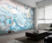 3D Blue Geometry Wall Mural Wallpaper 161- Jess Art Decoration