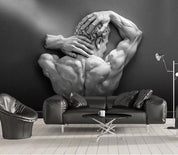 3D Relief Muscle Man Wall Mural Wallpaper 10- Jess Art Decoration