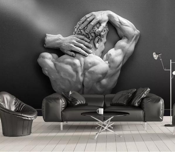 3D Relief Muscle Man Wall Mural Wallpaper 10- Jess Art Decoration