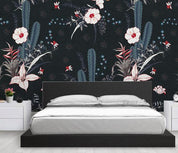 3D Hand Painted Cactus White Flowers Wall Mural Wallpaper 18- Jess Art Decoration