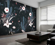 3D Hand Painted Cactus White Flowers Wall Mural Wallpaper 18- Jess Art Decoration