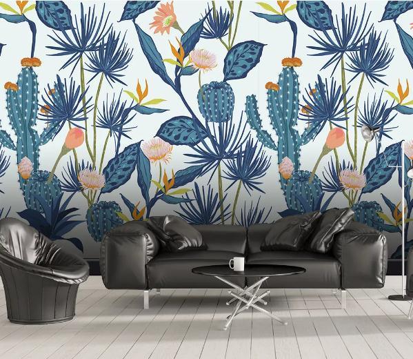 3D Hand Painted Cactus Leaves Wall Mural Wallpaper 17- Jess Art Decoration