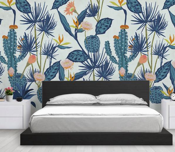3D Hand Painted Cactus Leaves Wall Mural Wallpaper 17- Jess Art Decoration