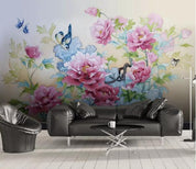 3D Hand Painted Pink Peony Wall Mural Wallpaper 228- Jess Art Decoration