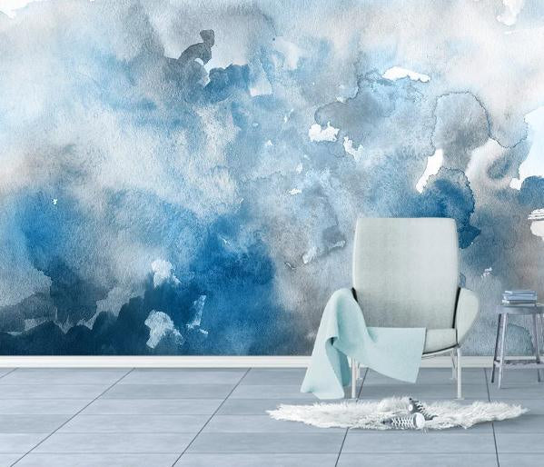3D Hand Painted Blue Clouds Wall Mural Wallpaper 219- Jess Art Decoration