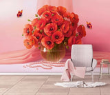 3D Hand Painted Pink Flowers Wall Mural Wallpaper 179- Jess Art Decoration