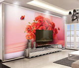 3D Hand Painted Pink Flowers Wall Mural Wallpaper 179- Jess Art Decoration